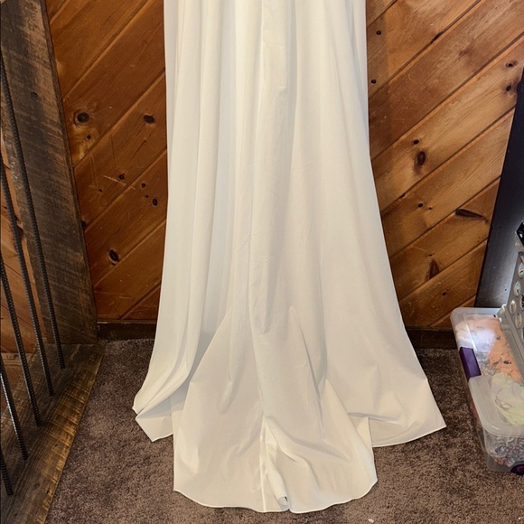 Oxford Street deep V pure white A line wedding dress NWT - Picture 8 of 12